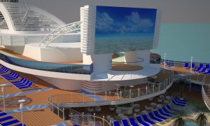 Royal Princess' movie screen will be thirty percent larger than her sister ships. Image: Princess Cruises