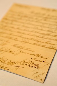 A handwritten letter penned by Captain James Cook. Image: Cunard