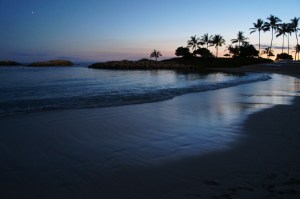 Aulani's private beach at sunset. Photo Credit: Natalie Aroyan