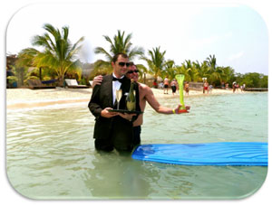 Josh and a special waiter courtesy of Carnival Liberty