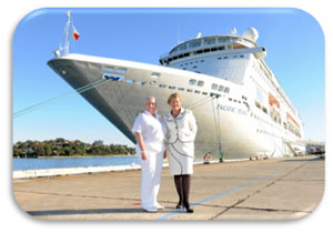 Captain Breton and Carnival Australia CEO Ann Sherry
