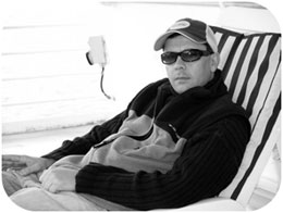 Taking some time out on deck aboard Grand Princess