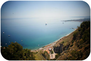 Crystal Serenity anchored off Giardini Naxos 