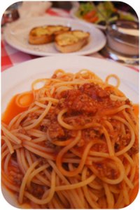 La Trattoria serves up some traditional spaghetti bolognese 