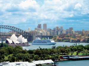 Seven Seas Voyager in Sydney Harbour. Photo Credit: Regent Seven Seas Cruises